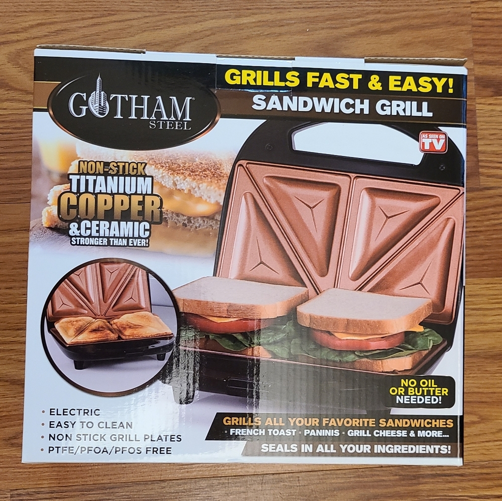 BRAND NEW Sandwich Maker, Toaster and electric panini grill with Ultra Nonstick